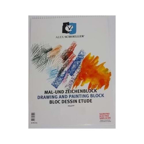 Alex Schoeller Üstten Spiralli Resim Defteri 165 g 14.85x10 cm 10 Yaprak
