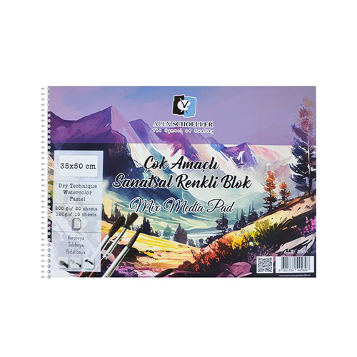 Alex Schoeller Çok Amaçlı Renkli Spiralli Resim Blok 35x50 896