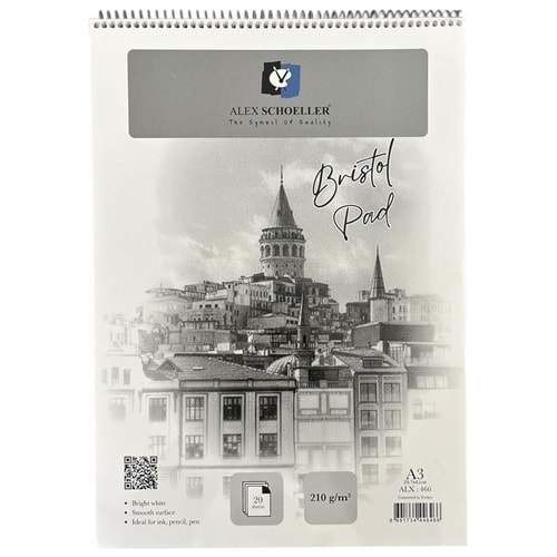 Alex Schoeller A3 210 gr Spiralli Bristol Pad 20 Yp. ALX466