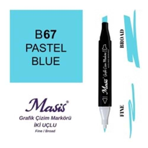 Masis Twin Markör Pastel Mavi ÇM-67-Marker Kalem