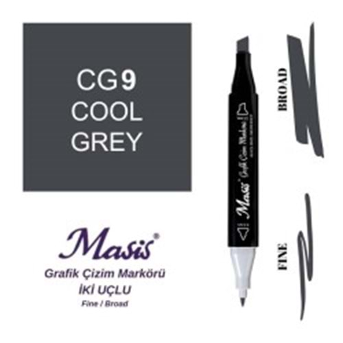 Masis Twin Markör Soğuk Gri ÇM-CG9-Marker Kalem