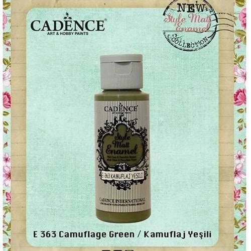 Cadence Style Matt Enamel Cam & Porselen Boyası 59 ml. E-363 Kamuflaj Yeşili