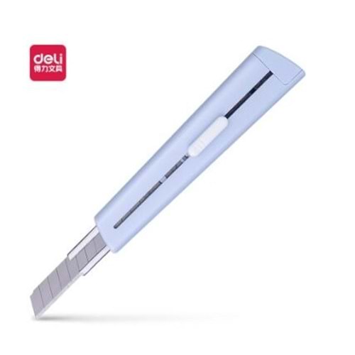 Deli Plastik Kaplı Metal Dar Maket Bıçağı 9 mm E2038 Bulut Mavi