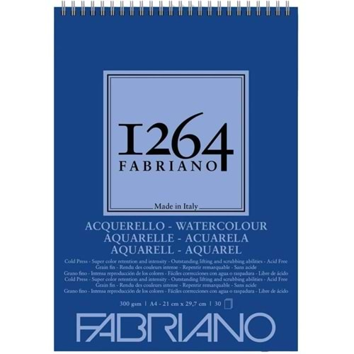 Fabriano 1264 Sulu Boya Defteri A4 Spiralli 300 g 30 Yaprak