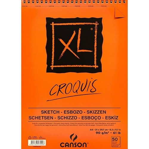 Canson XL Croquis Spiralli Eskiz Defteri A4 90 g 50 Yaprak