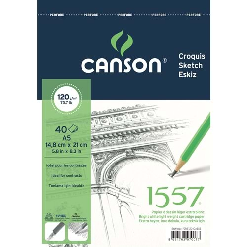 Canson 1557 Eskiz Defteri A5 120 g 40 Yaprak