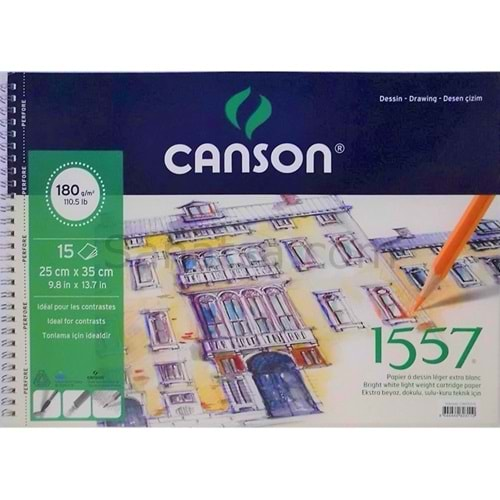 Canson 1557 Dessin Resim Ve Çizim Defteri 180 gr. 25x35 cm. 15 Sayfa