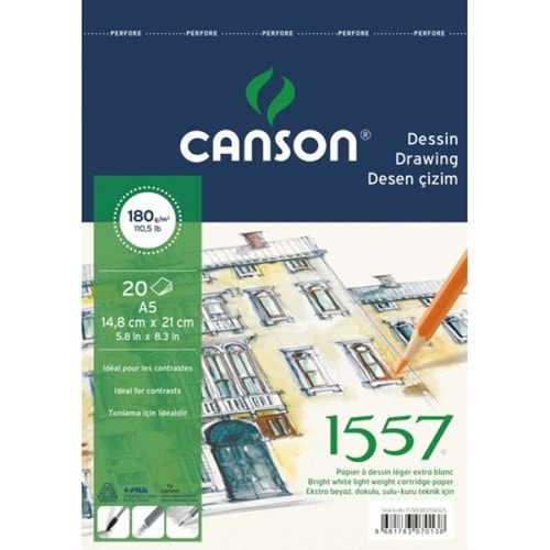 Canson 1557 Çizim Defteri A5 180 g 20 Yaprak