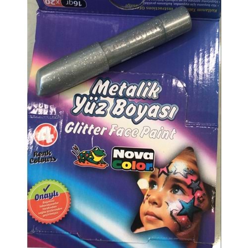 Nova Color Yüz Boyası Metalik Gümüş Renk Yüz Boyası