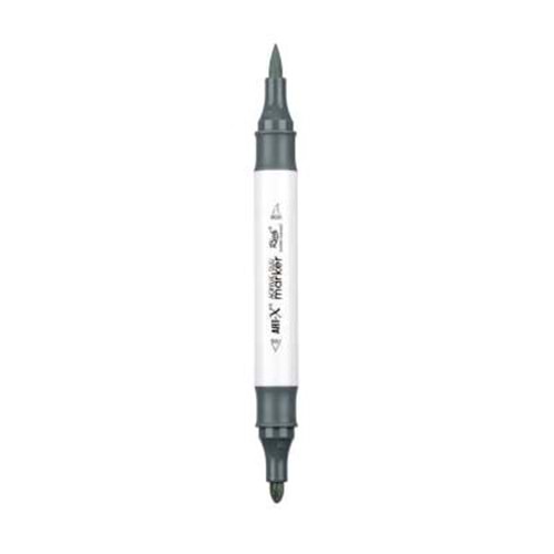 Rich Art-X Acrylic Duo Marker Çift Uçlu Su Bazlı Boyama Kalemi No:205 Koyu Gri