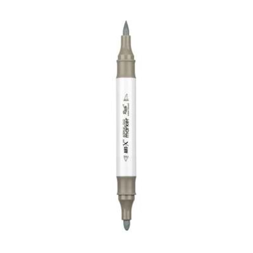 Rich Art-X Acrylic Duo Marker Çift Uçlu Su Bazlı Boyama Kalemi No:130 Taş Gri