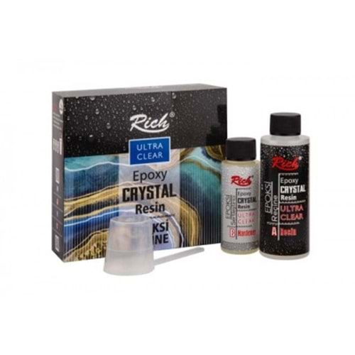 Rich Crystal Resin Transparan Seffaf Kristal Reçine Set 195 cc