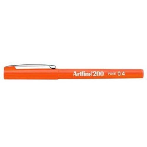 Artline 200 Fineliner 0.4mm İnce Uçlu Yazı ve Çizim Kalemi Turuncu