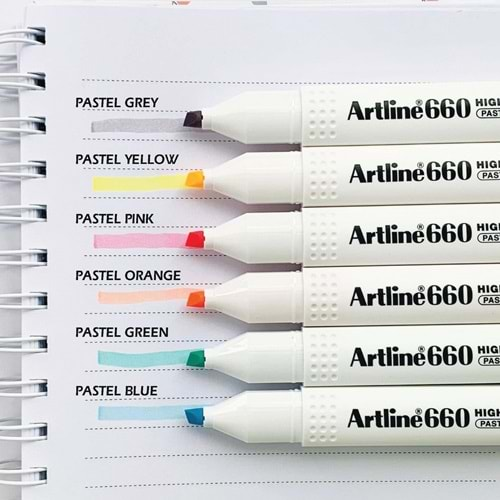 Artline 660 Pastel Seri 6'lı Fosforlu Kalem Seti-2