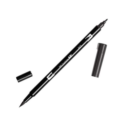 Tombow Dual Brush Pen Grafik Çizim Kalemi N25 Lamp Black