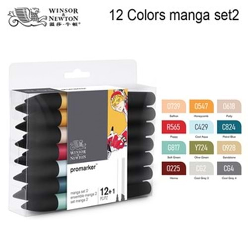 Winsor & Newton Promarker Manga Seti 12+1