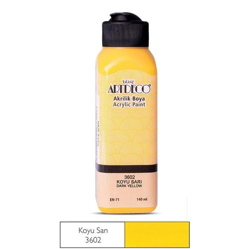 Artdeco Akrilik Boya 140ml Koyu Sarı 3602