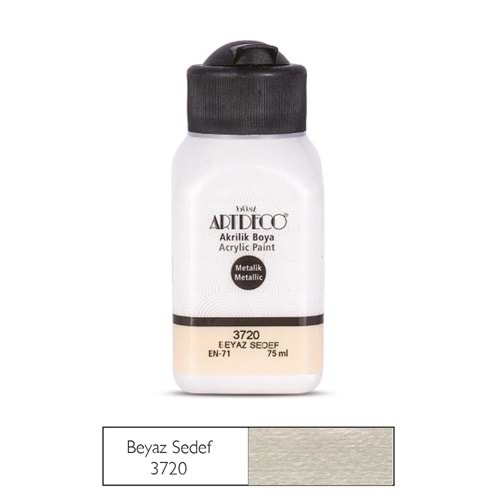 Artdeco Metalik Akrilik Boya 75ml Beyaz Sedef 3720