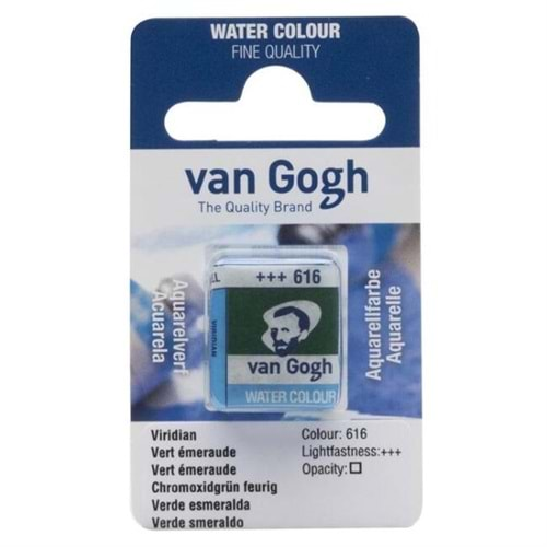 Talens Van Gogh Yarım Tablet Sulu Boya Viridian 616