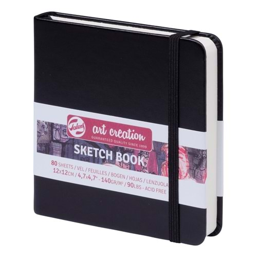 Talens Art Creation Sketch Book Eskiz Defteri 80 Yaprak 140 g 12x12 cm Siyah