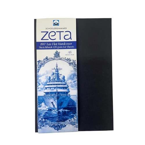Schoellershammer A5 120 Gr Zeta 180 Derece Düz Açılır Sert Kapaklı Çizim Defteri 64 Yp