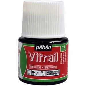 Pebeo Vitrail Solvent Bazlı Transparan Cam Boyası 45ml Crimson 12