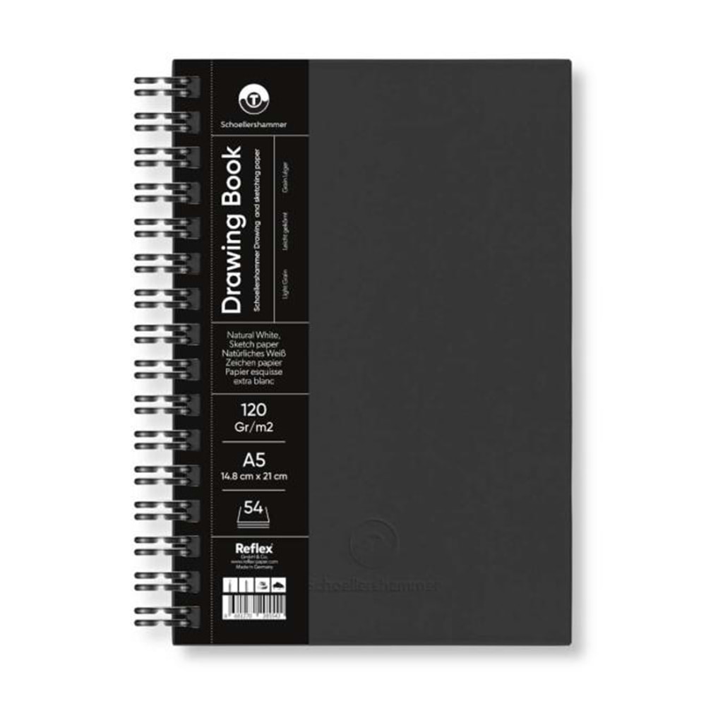 Schoellershammer Drawing Pad Siyah Sert Kapak Çizim Defteri 120 gr A5 54 Yaprak