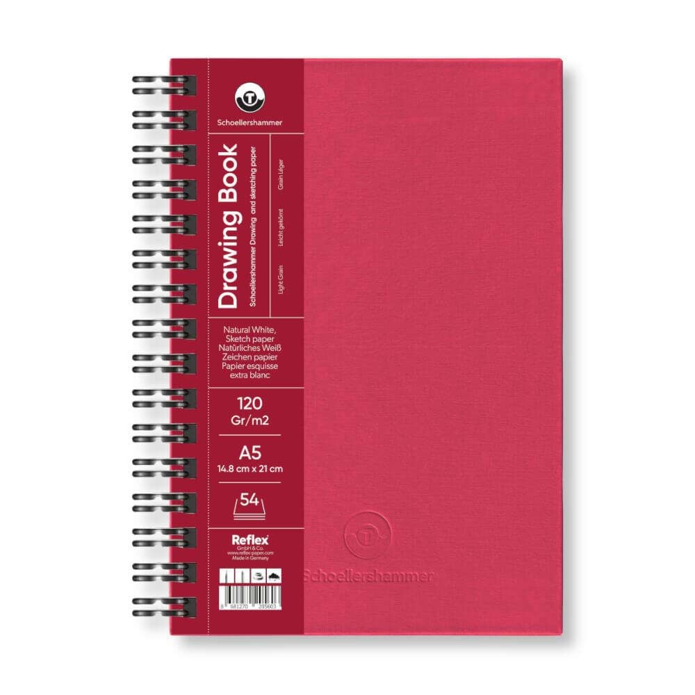 Schoellershammer Drawing Pad Kirmz Sert Kapak Çizim Defteri 120 gr A5 54 Yaprak