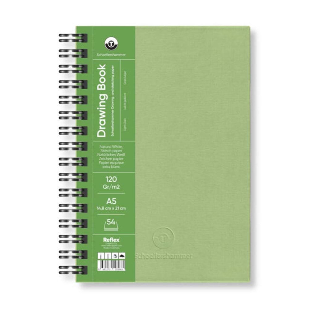 Schoellershammer Drawing Pad Yesil Sert Kapak Çizim Defteri 120 gr A5 54 Yaprak