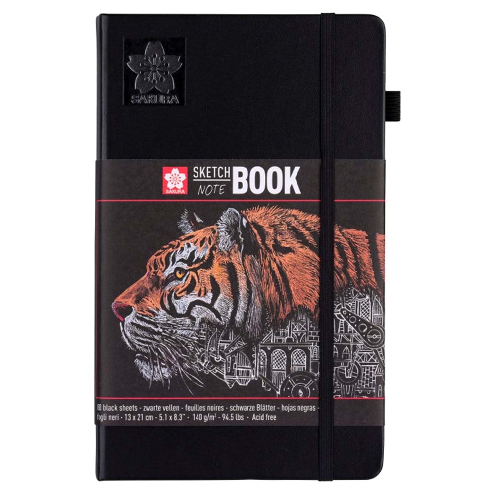Sakura Sert Kapak Skechbook Siyah Kagit 140 gr 13x21 cm 80 yp