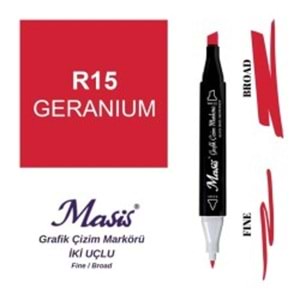 Masis Twin Markör Sardunya Kirmizi ÇM-15-Marker Kalem