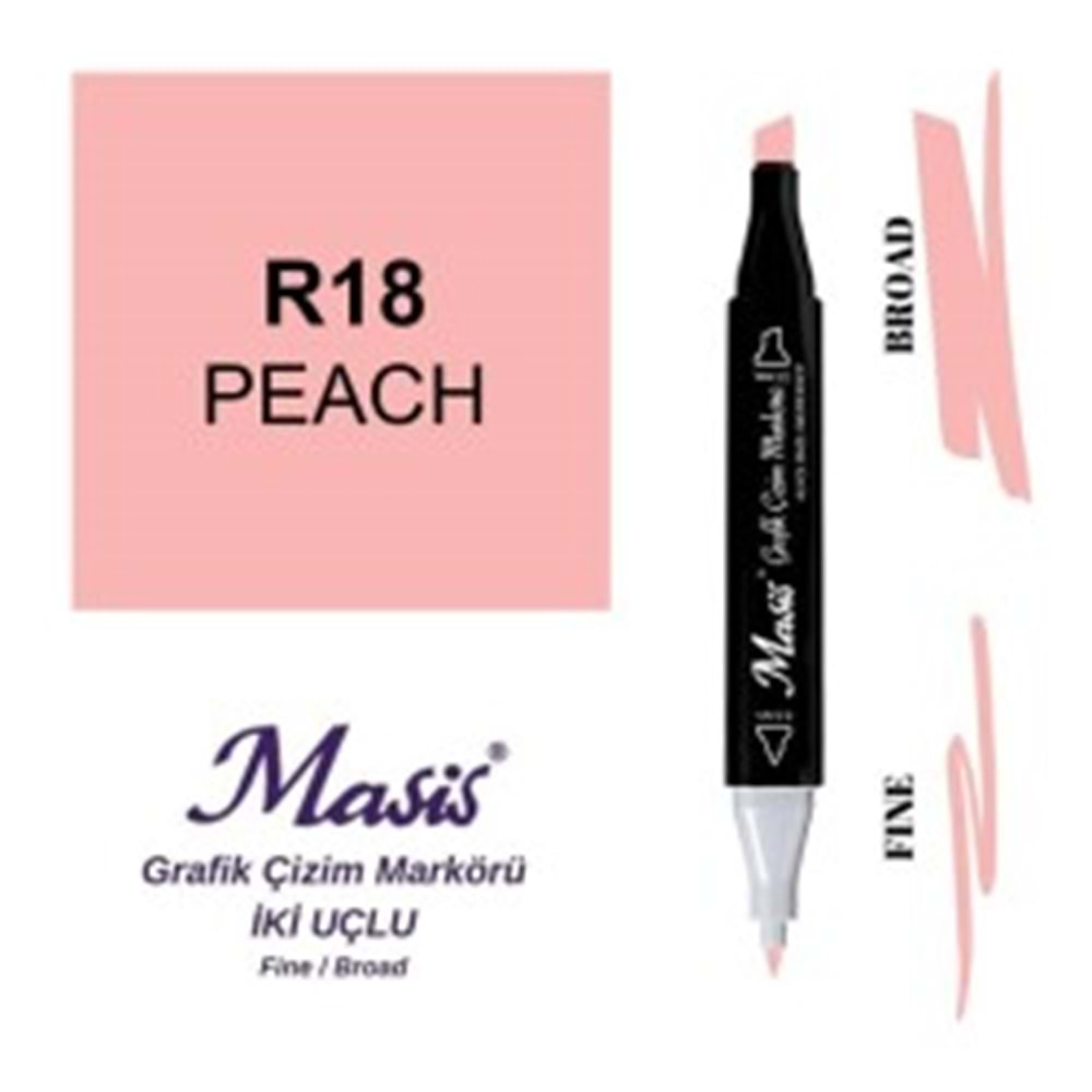 Masis Twin Markör Seftali Pembe ÇM-18-Marker Kalem