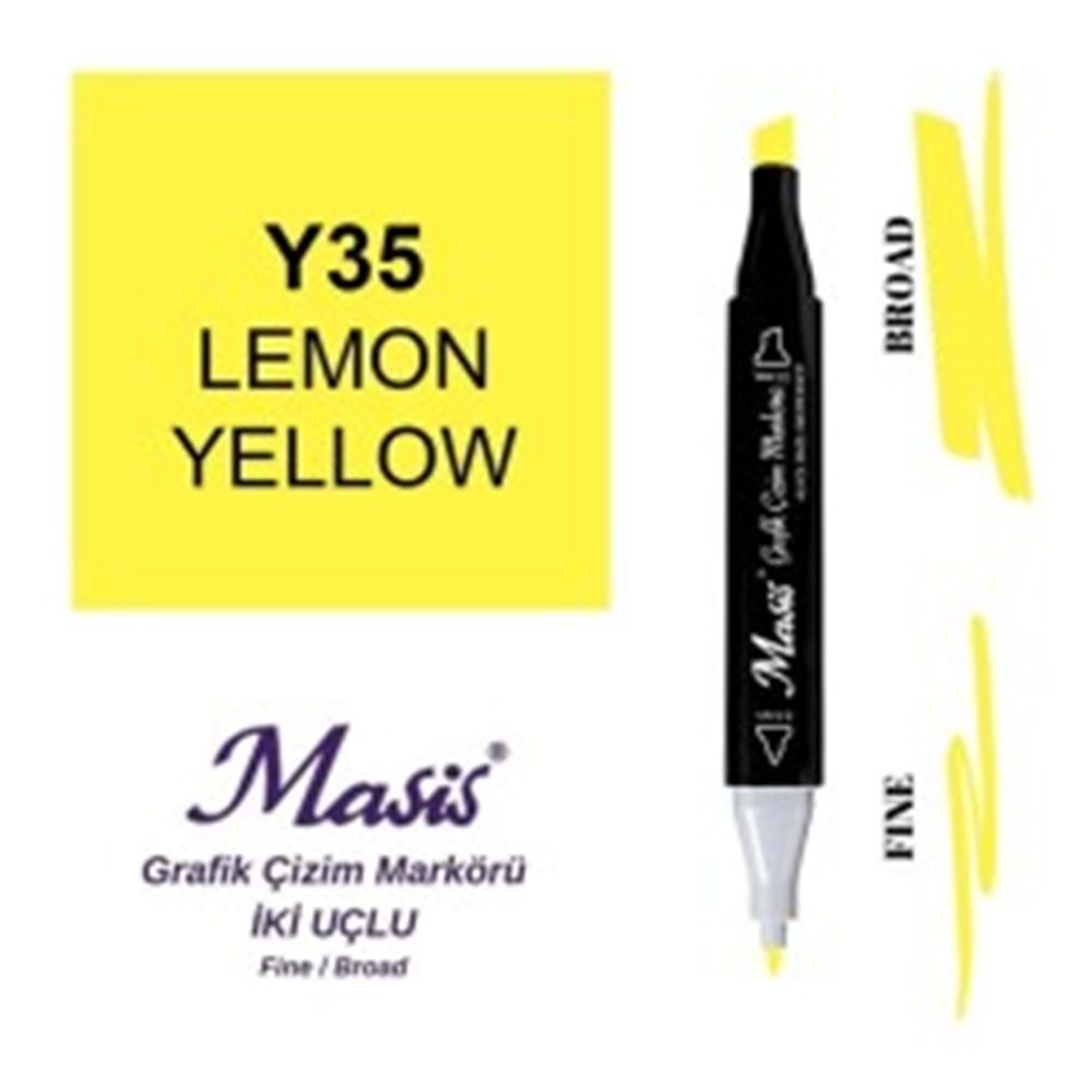Masis Twin Markör Limon Sari ÇM-35-Marker Kalem