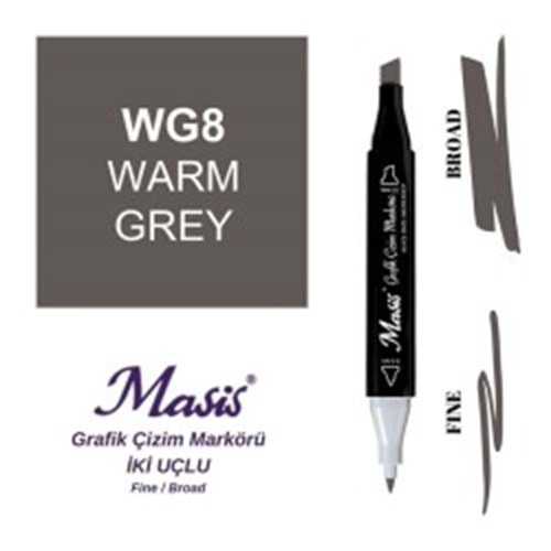 Masis Twin Markör Sicak Gri ÇM-WG8-Marker Kalem