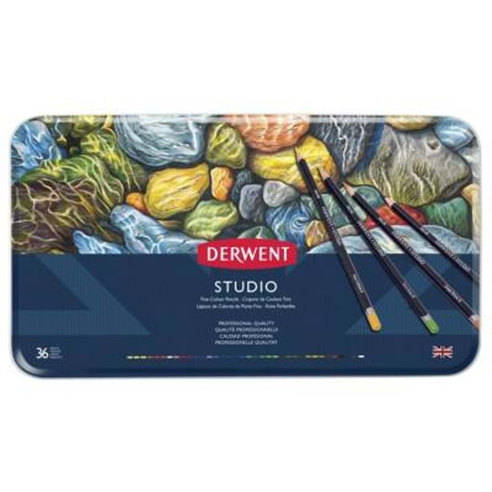 Derwent Studio Pencils Kuruboya Kalemi 36'li Teneke Kutu