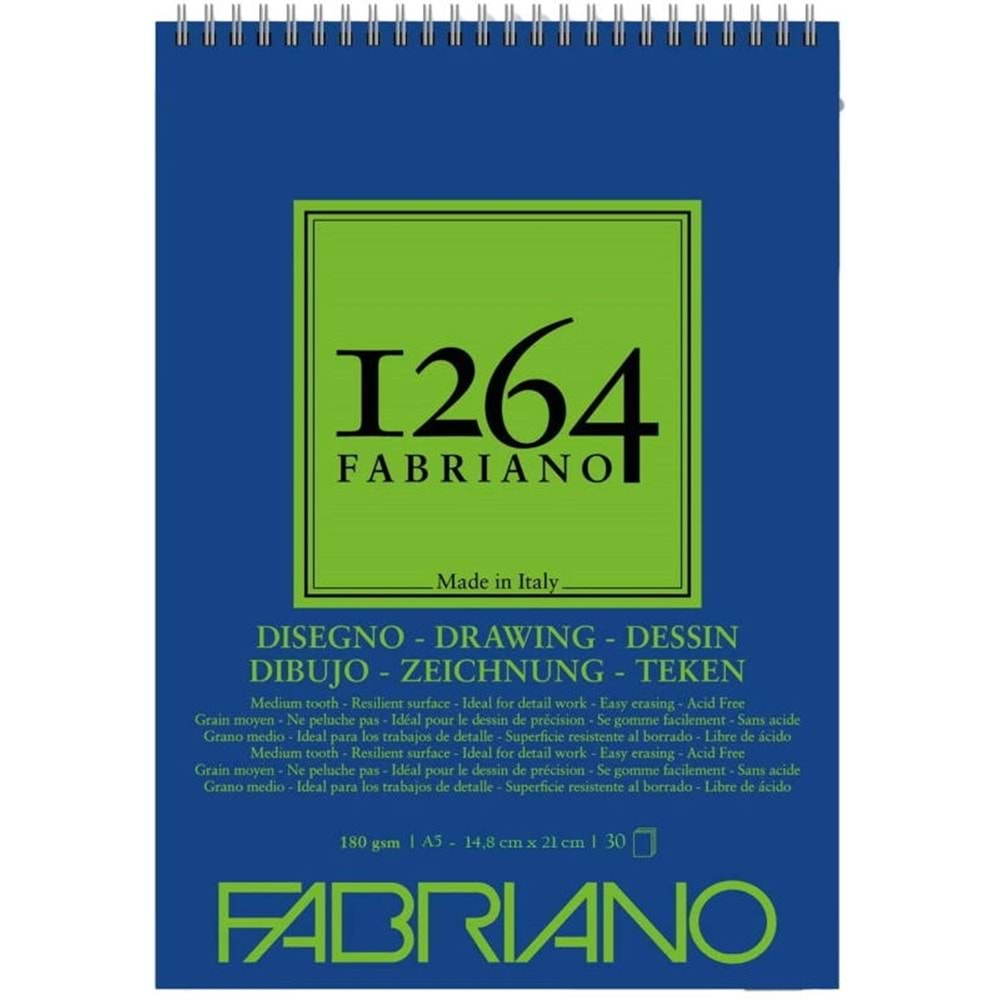 Fabriano 1264 Drawing Çizim Defter 180gr A5-30Yaprak Spiralli