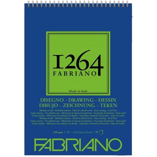 Fabriano 1264 Drawing Çizim Defter 180gr A5-30Yaprak Spiralli