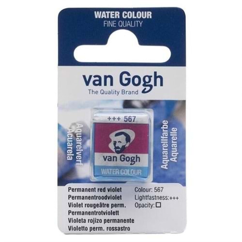 Talens Van Gogh Yarim Tablet Sulu Boya Permanent Red Violet 567
