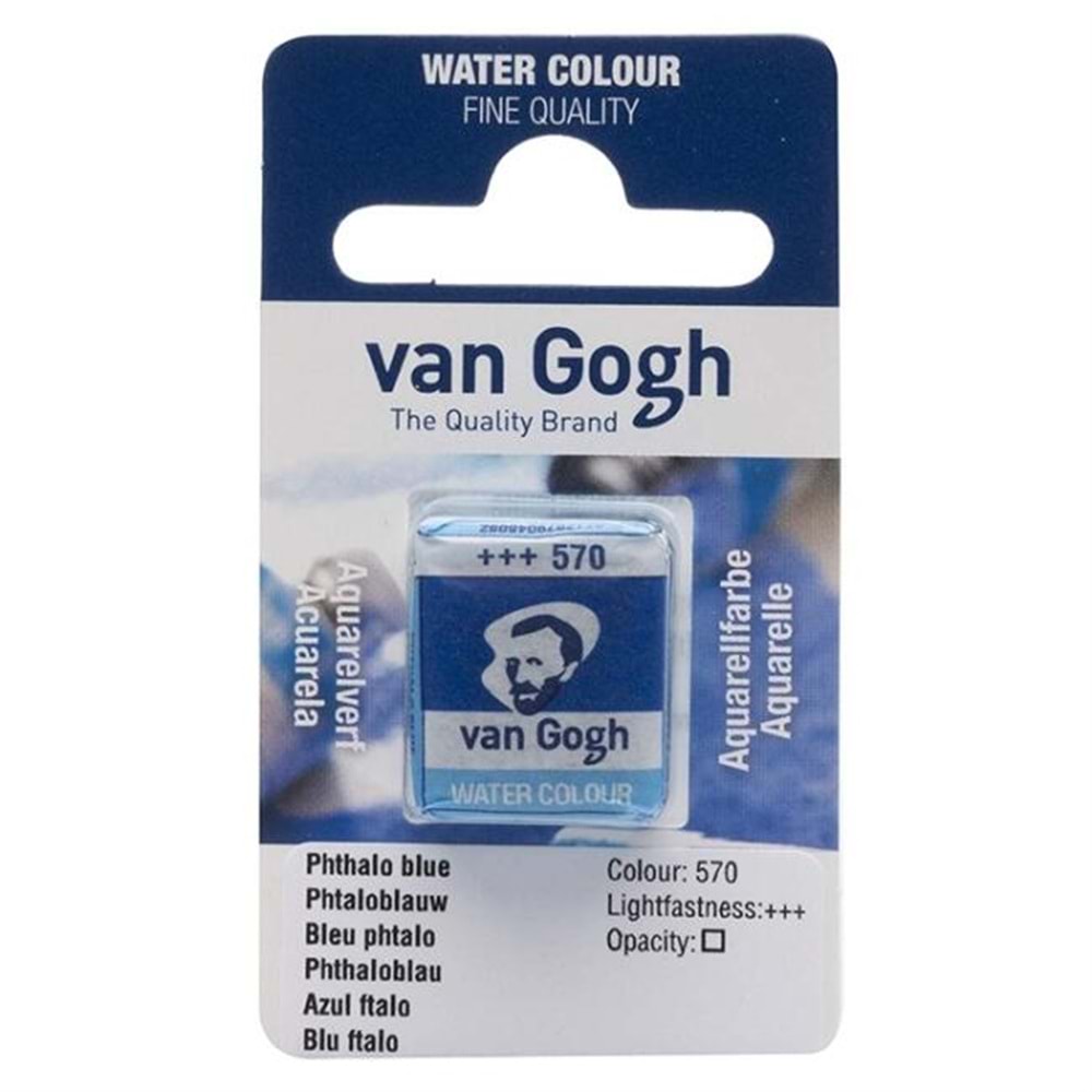 Talens Van Gogh Yarim Tablet Sulu Boya Phthalo Blue 570