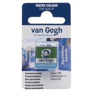 Talens Van Gogh Yarim Tablet Sulu Boya Permanent Green 662