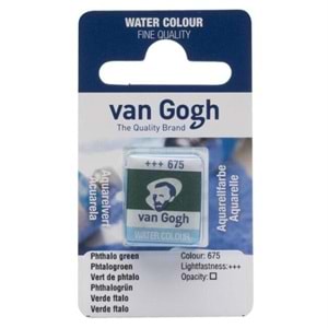 Talens Van Gogh Yarim Tablet Sulu Boya Phthalo Green 675