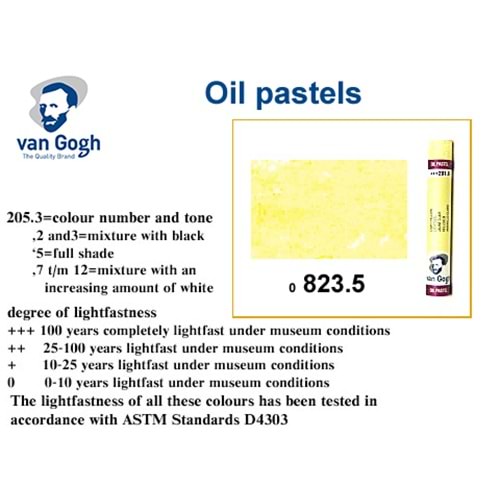 Van Gogh Oil Yagli Pastel 823.5 Pearlescent Yellow