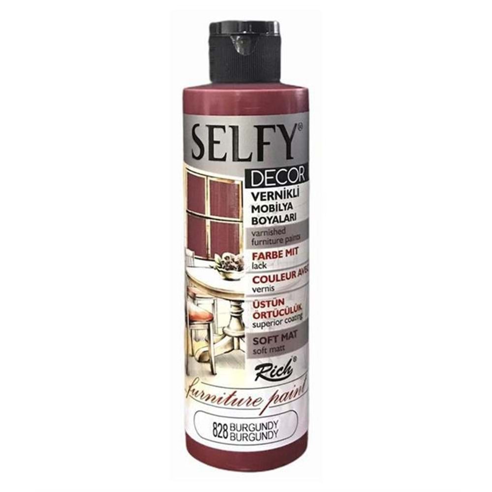 Rich Selfy Decor Vernikli Mobilya Boyasi 240 cc Burgundy