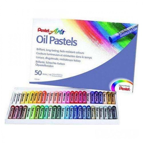 Pentel Arts Oil Pastels 50 Renk Yagli Pastel Boya Seti